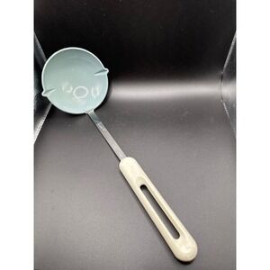 Vintage Bonny USA Ladle Dual Pour Spout Blue Gray Stainless Steel MCM Utensil
